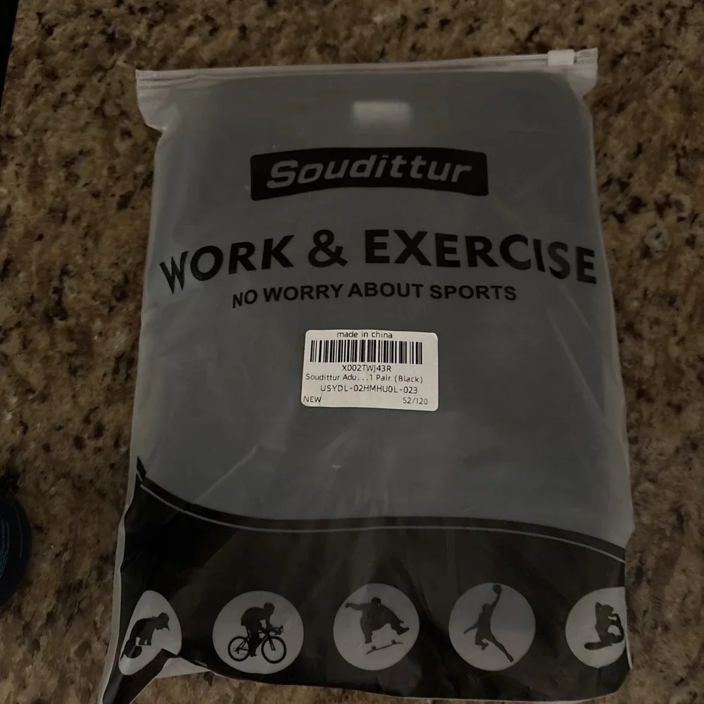 Soudittur Adult Knee Pads for Gardening, Anti-Slip Collision Avoidance Black